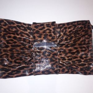 Cheetah animal print purse clutch red inside